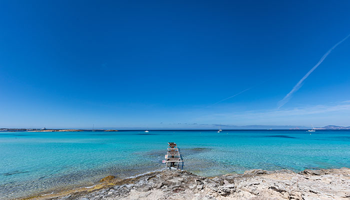 Vista de la playa de Ses Platgetes en Formentera